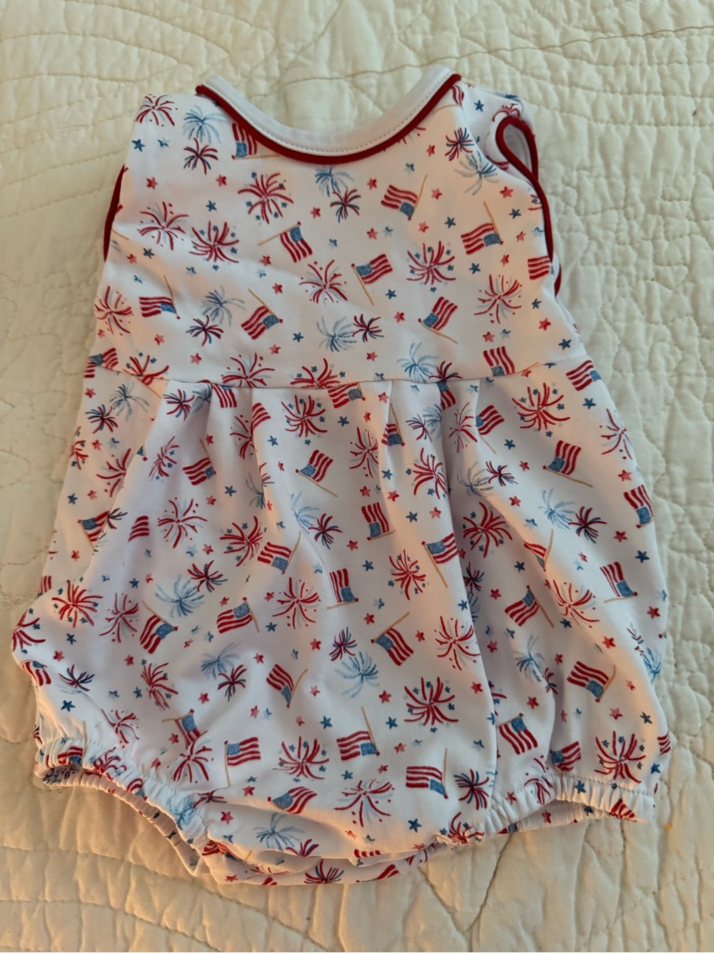 Baby Red, White & Blue Fireworks One-Piece Bodysuit